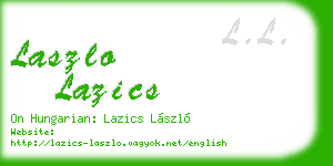 laszlo lazics business card