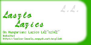 laszlo lazics business card